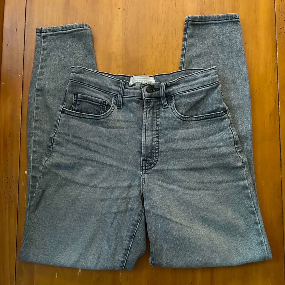 Everlane | High Rise Dark Grey Washed Premium Denim Jeans | Size 26